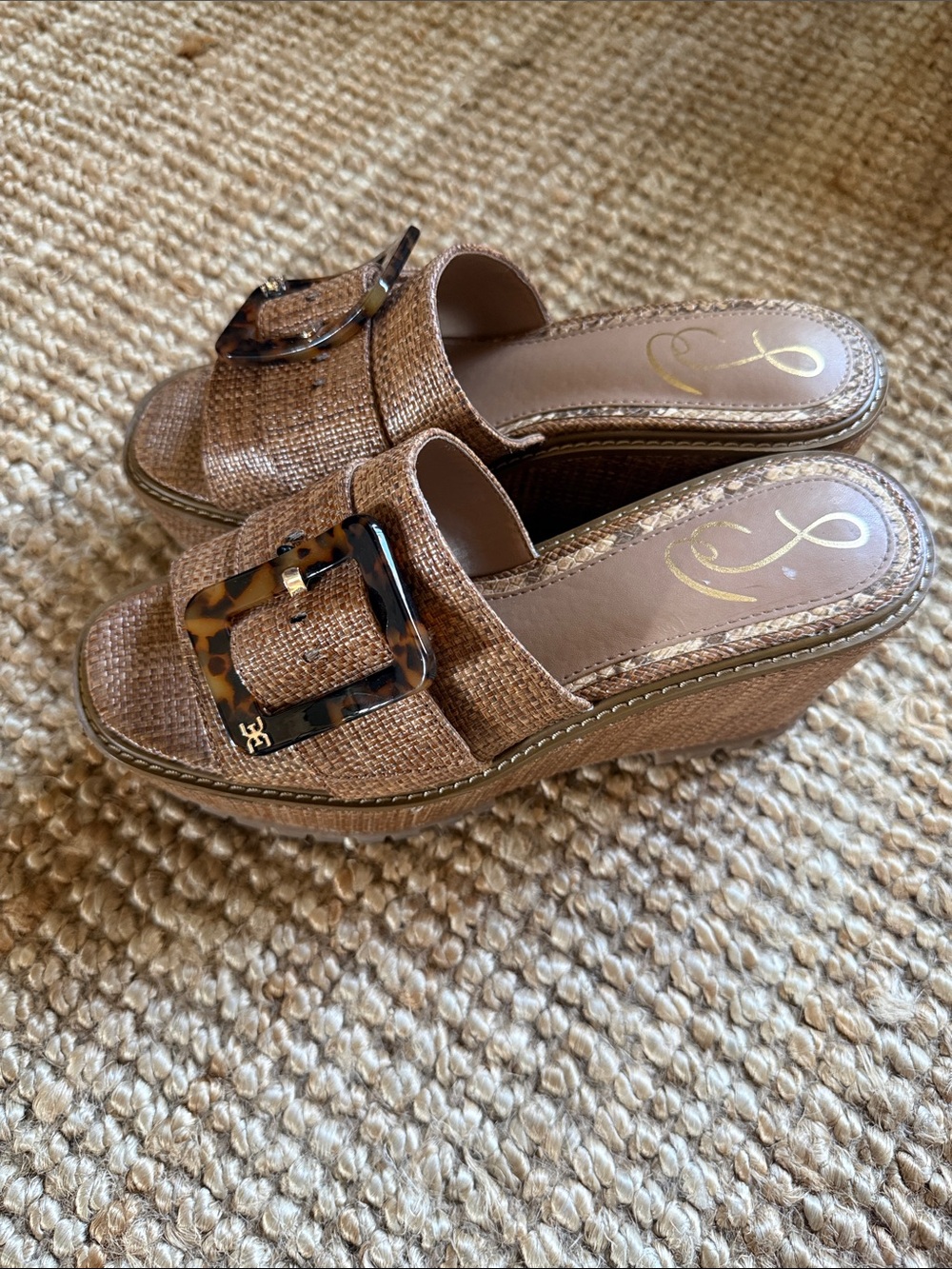⚜️ SAM EDELMAN LIVI PLATFORM WEDGE SIZE 8 TAN/BROWN ⚜️ - Picture 2 of 10